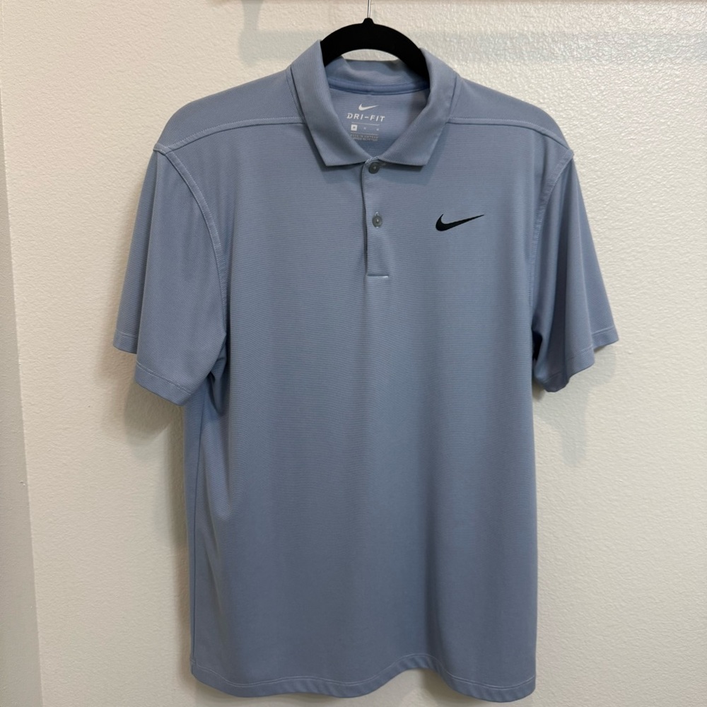 Men’s Nike Dri-Fit Performance Golf Polo Light Blue Size Medium